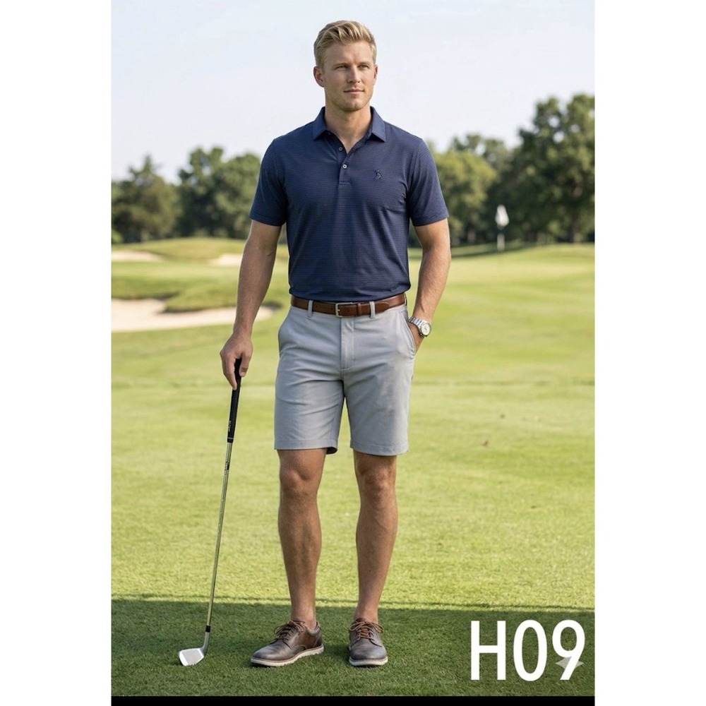 FootJoy Mens Sz 34 Gray Golf Shorts Performance Stretch Flat Front Chino‎ FJ
